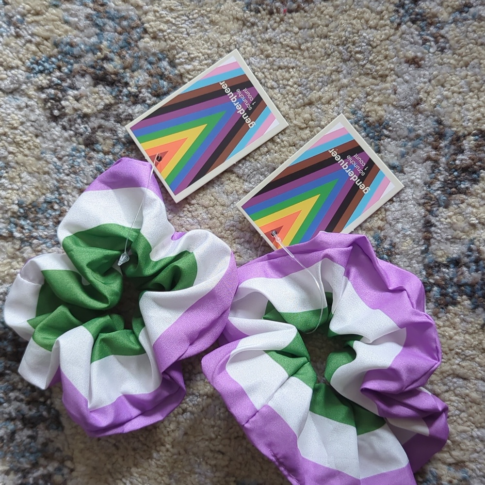 Pride Genderqueer hair scrunchies new two